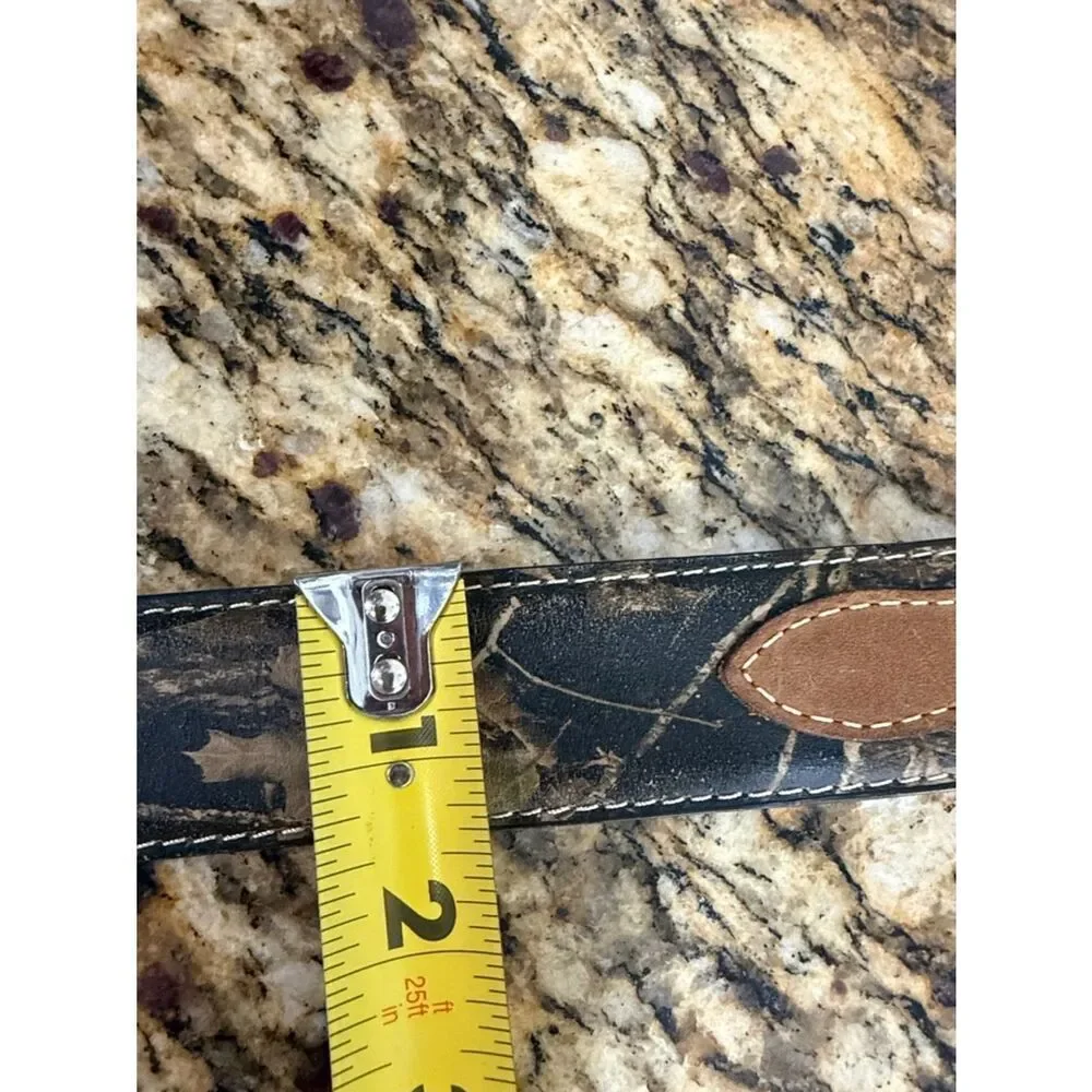 Nocona Genuine Leather Belt Western Distressed Brown Black Buckle Size 44